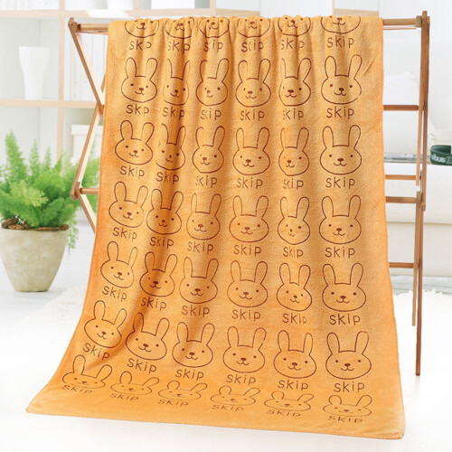 Serviette de bain en microfibre douce orange 71 x 140 cm 2