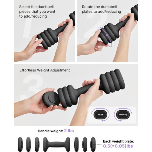 Adjustable Dumbbell Set 4-in-1 2-5 lbs Each 2