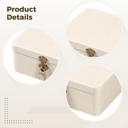 Retro Metal Storage Box with Padlock 6.9x5.1x3 in 2