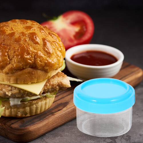 Mini sauce cups transparent condiment containers with lids 2