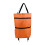 Sac de courses pliable et portable à roulettes orange 2
