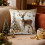 Housse de coussin de Noël dorée en lin 45 x 45 cm 5