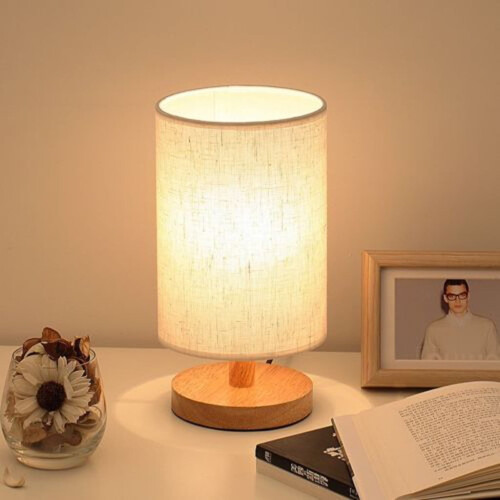 Wood Bedside Lamp Warm White 1 Pack 2