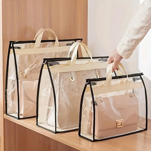 Handbag Dust Bag Clear Zipper Hanging Organizer 1