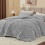 Fluffy Twin Comforter Set Light Grey Fleece 2-Pc 2
