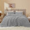 Fluffy Twin Comforter Set Light Grey Fleece 2-Pc 3