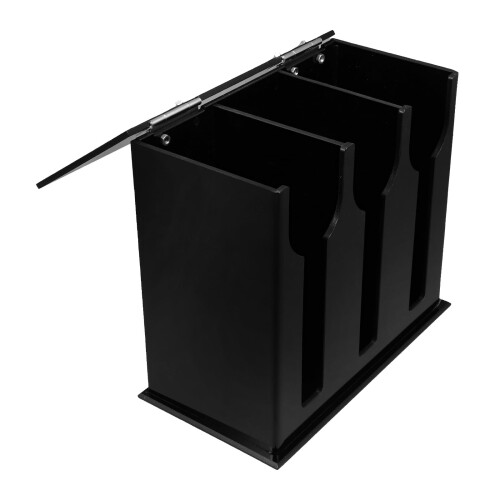 Distributeur d'ustensiles en acrylique Nishuna à 3 compartiments 1