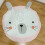Kids rabbit rug cotton round mat 85 x 2 cm 2