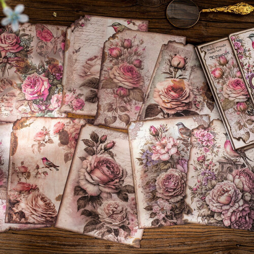 Χαρτί χειροτεχνίας vintage για scrapbooking και ημερολόγιο 30 τεμάχια 1