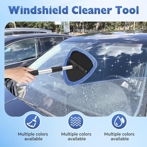 Hicaly Windshield Cleaner Tool with Extendable Handle and 3 1