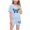 Butterfly Checkered Sleeve Outfit Set Sky Blue 2-Piece for 2