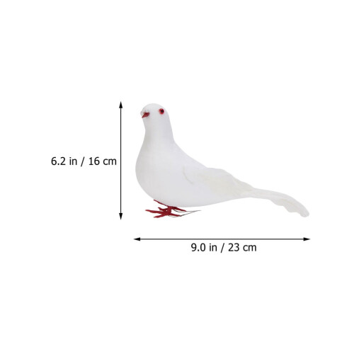 Simulation Dove Decor White Foam Christmas Tree Ornament 4 1