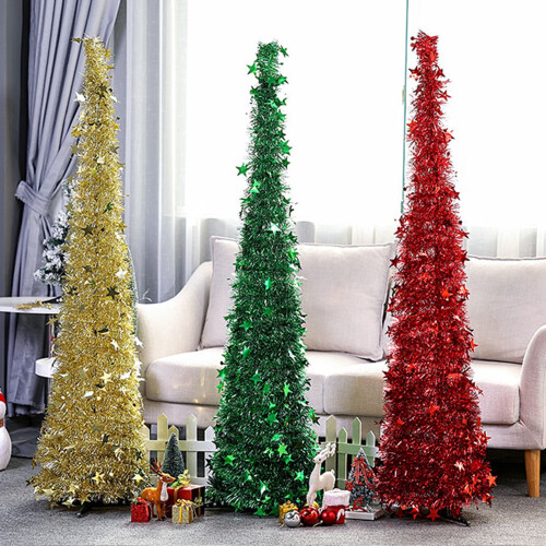 Christmas pencil tree blue 150 cm foldable with stable base 2