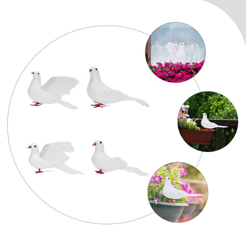 Simulation Dove Decor White Foam Christmas Tree Ornament 4 2