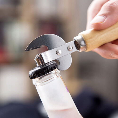 Stainless Steel Can Opener with Wood Handle 2