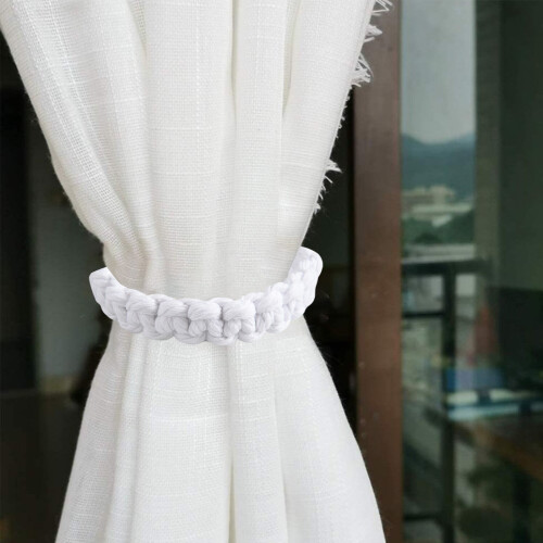 Boho Braided Curtain Tiebacks Farmhouse Rustic 2 pcs 1