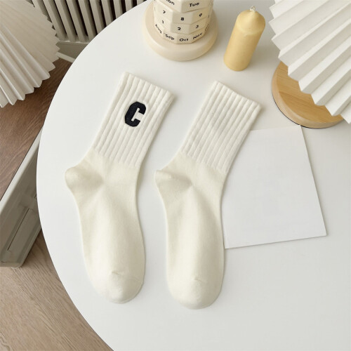 Women's Embroidered Letter Athletic Crew Socks 3-Pack 1