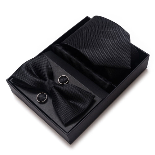 Men's Woven Tie and Lapel Set with Pocket Square and 2