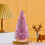Mini Desktop Christmas Tree with Pink Ornaments 6-inch 6