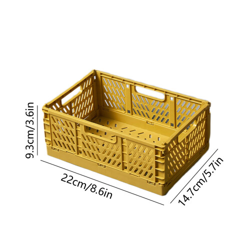 Panier de rangement pliable jaune, boîte de rangement multifonctionnelle 2