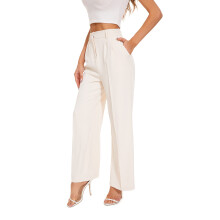 FUNYYZO Pantalones de Mujer de Cintura Alta Pierna Ancha Blancos XS — pantalones elegantes mujer, pantalones verano tela