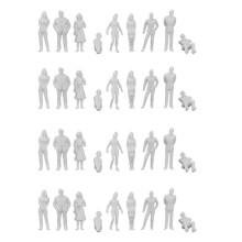 1:50 Figuras Blancas Modelo ArquitectóNico Modelo HO una Escala Humana Pueblos de PláStico, 50 Piezas