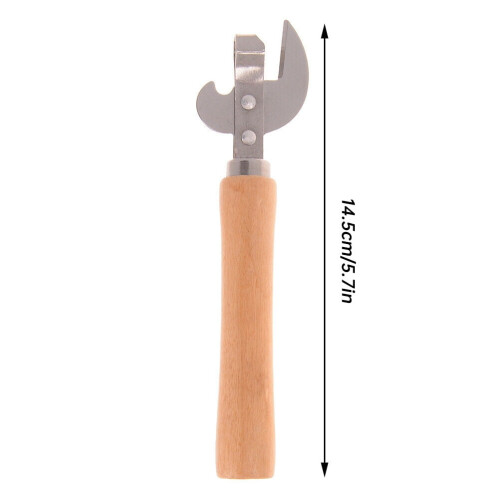 Stainless Steel Can Opener with Wood Handle 1