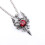 Vintage Double Dragon Sword Necklace Red Black Crystal 6