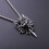 Vintage Double Dragon Sword Necklace Red Black Crystal 7