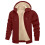 Men's Winter Hooded Jacket Sherpa-Lined Windproof Thick Wool 8