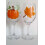 Orangefarbene, handbemalte Weingläser mit Kürbismotiv, 2er-Set 2