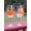 Orangefarbene, handbemalte Weingläser mit Kürbismotiv, 2er-Set 3