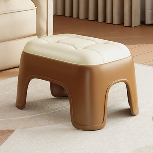 Ottoman Foot Stool Faux Leather Square Accent Table 1