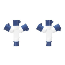 2X Y-Type Industrial Plug IP44 Waterproof 3Pin 16A Multi-Function Three-Way Connector Branch Socket Three-Phase Power