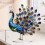 Statuette de paon en acrylique, décoration de bureau, lot de 1 2