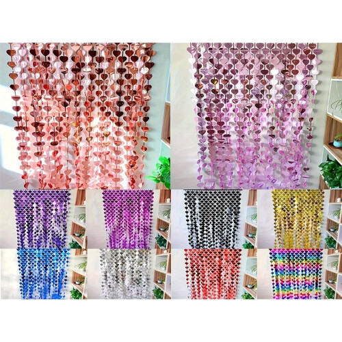 Heart-Shaped Tinsel Foil Fringe Decoration 1pc 1