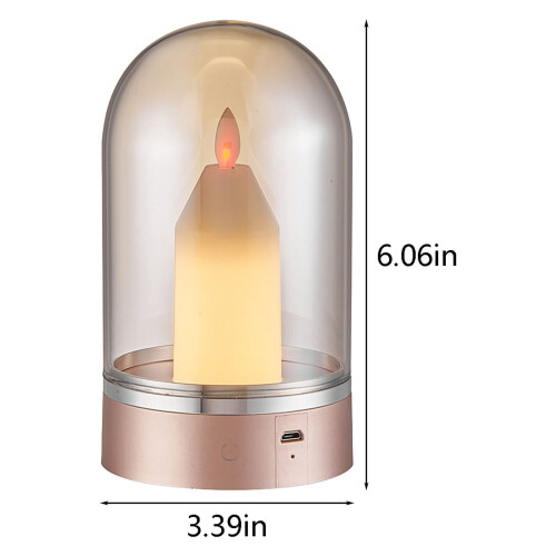 Lampe bougie tactile rechargeable USB 48 h 2