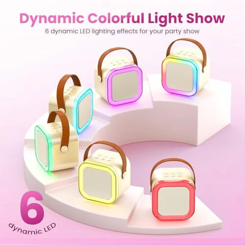 Mini Karaoke Machine Portable Bluetooth Speaker with 2 2