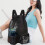 Mesh Swim Bag Drawstring Backpack Black Large Capacity 5