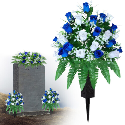 Artificial Rose Headstone Flower Saddle 1 Piece 1