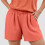 Shorts femininos de linho misto com cordão, cintura alta de 4 polegadas. 2