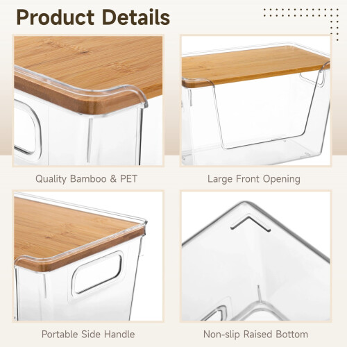 Acrylic Trash Bag Dispenser with Bamboo Top 2 pcs 2