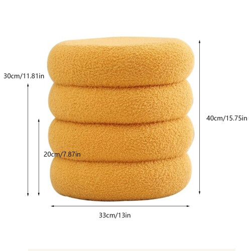 Vanity Stool Lambswool Fabric Padded Seat Ottoman 1