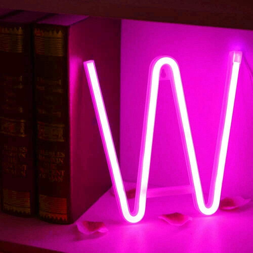 Veilleuse murale LED en forme de lettre, rose 1