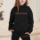 Mädchen Winter-Set mit Kapuzenpullover und Hose, Schwarz 3