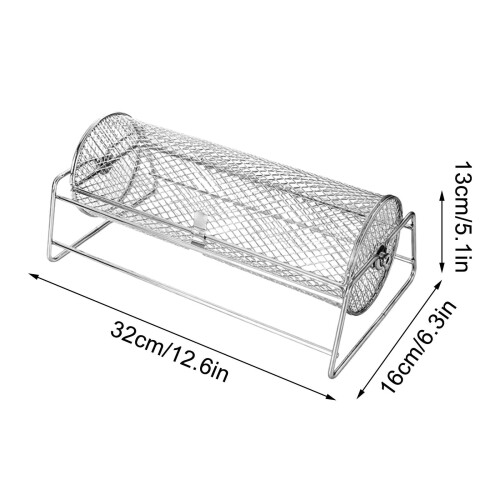 Panier à barbecue rond avec poignée rotative, portable 2