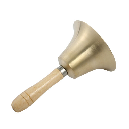 Solid Brass Hand Bell with Wooden Handle 7.5 inch 2