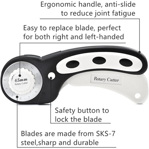 Rotary Cutter 45mm with 7 Blades Ergonomic Handle Safety 1