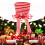 Christmas tree topper hat with bow red white striped 1 piece 2