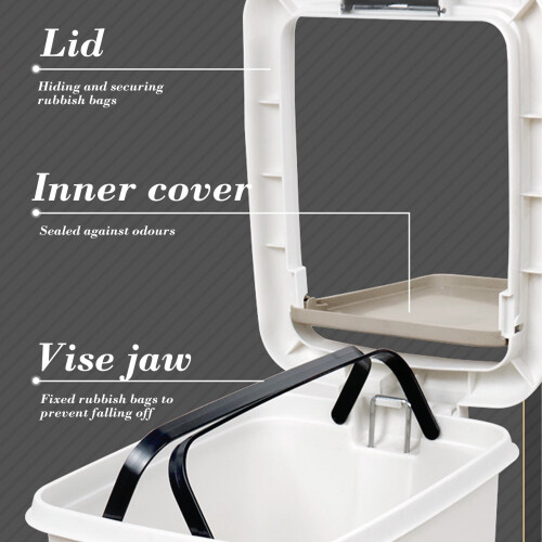 Step-on Trash Can with Lid, Thickened Press-top, 12L 1